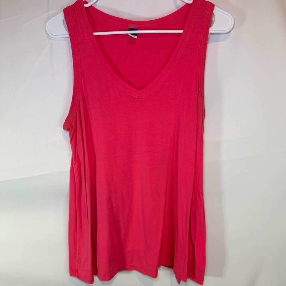 Old Navy Tank Top Women's Pink M Luxe V-Neck Soft Flowy Sleeveless
